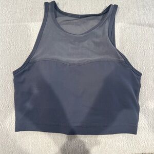 Sleek Charcoal Mesh Sports Bra